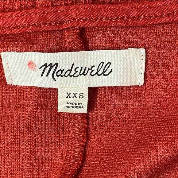 Madewell Cross-Front Flutter-Sleeve Mini Dress In Burnt Orange Sz XXS - Picture 16 of 16